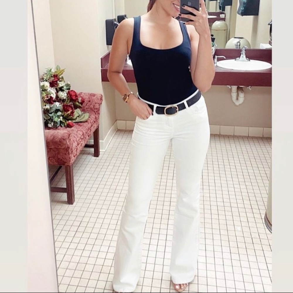 NWOT ZARA High Waist Flare White Jeans
